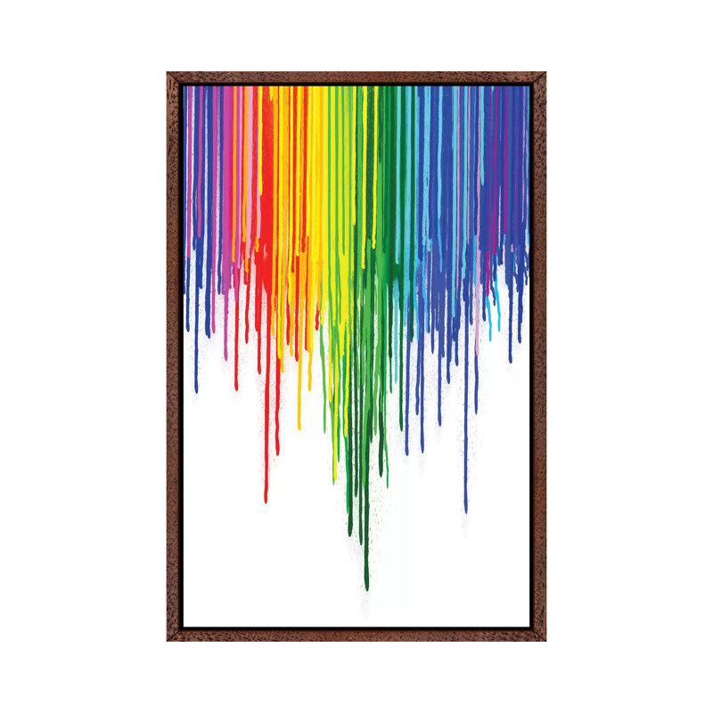 Rainbow Gay Pride - Print on Canvas, 66.04 cm H x 45.72 cm W, Classic Brown Wood Framed