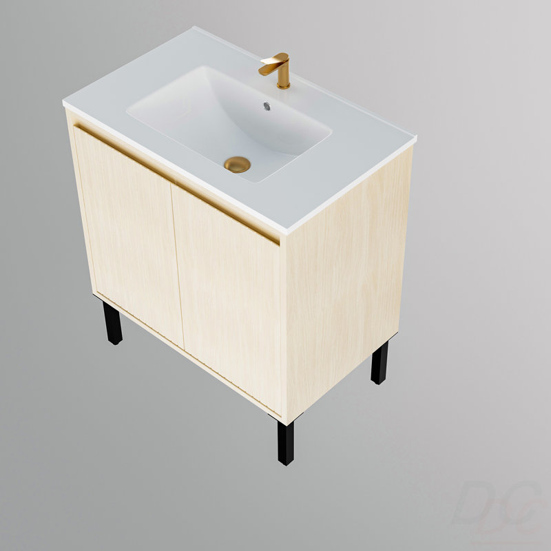 Meuble-lavabo de 30 po sans lavabo, 29", Chêne clair