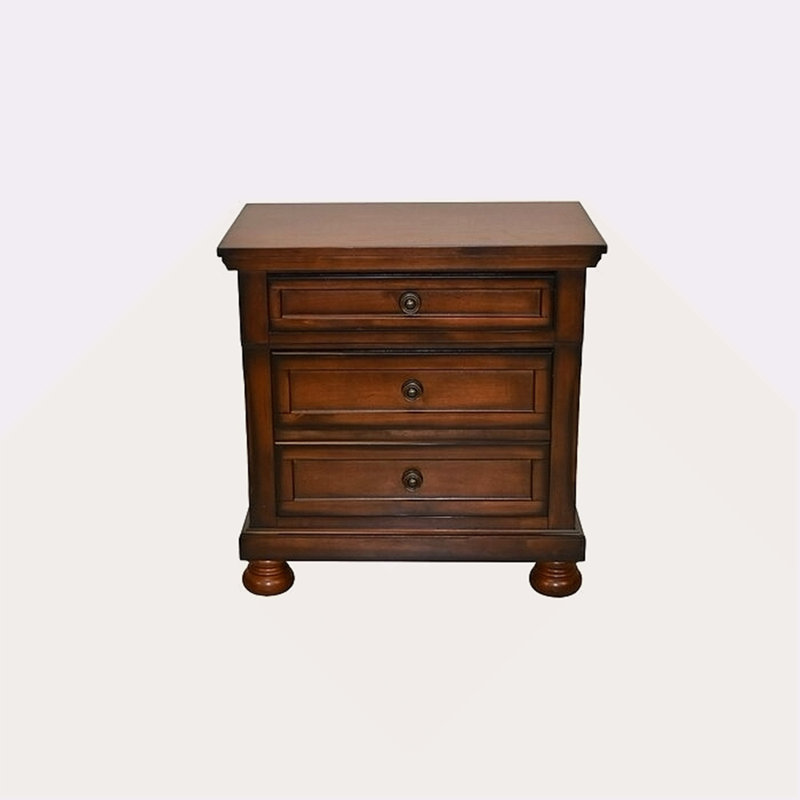 Table de chevet en bois avec tiroir à bijoux caché