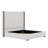 Tall Headboard Upholstered Bed With Vertical Striped And Wingback Design