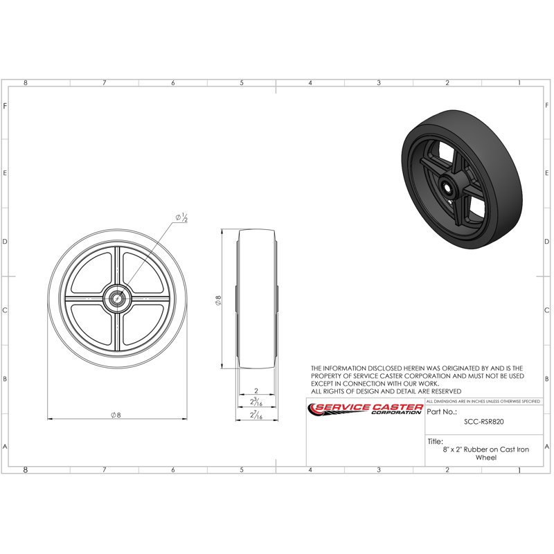 Rubber on Cast Iron Wheel