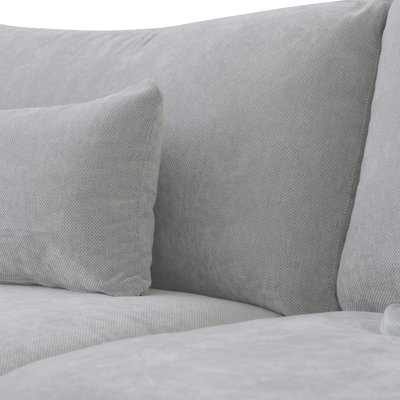 2-Piece Upholstered Modern Chenille Fabric Armrest Modular Loveseat Sofa