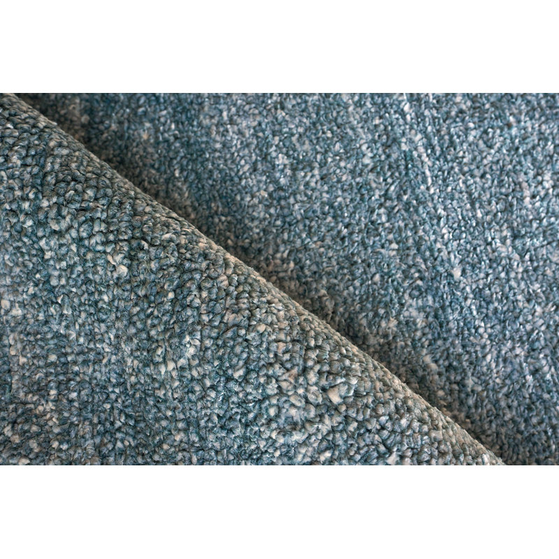 Rectangle Plush Solid Color Hand-Knotted Wool Area Rug in Gray, Rectangle 2' x 3'
