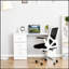 Bureau d'ordinateur moderne avec bibliothèque et rangement à 3 tiroirs, parfait pour les petits espaces et l'utilisation multifonctionnelle.