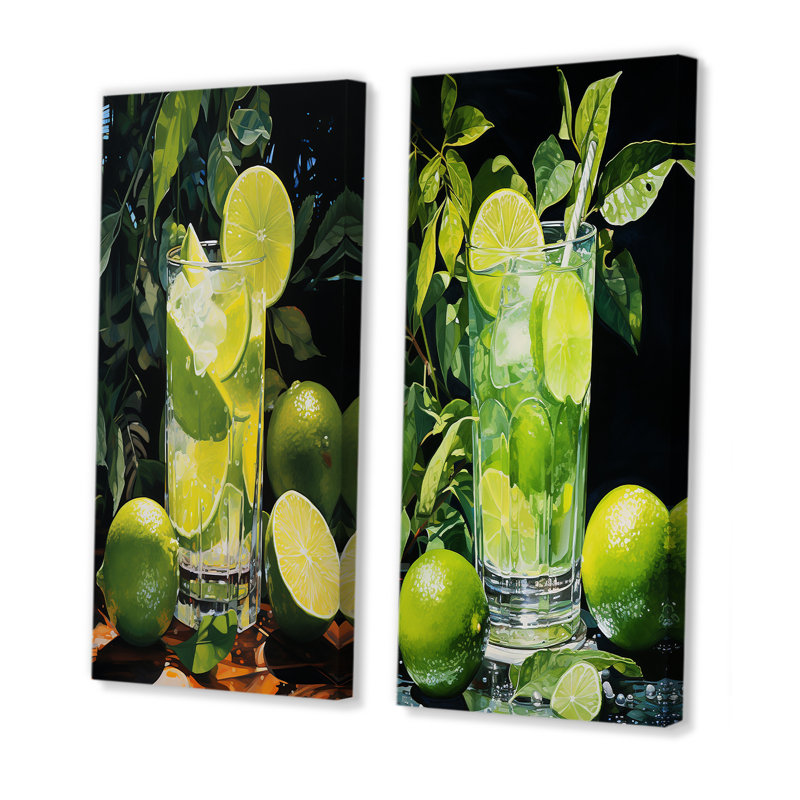 Ensemble de 2 décorations murales Caipirinha, H 32 po x l 33 po, Toile tendue