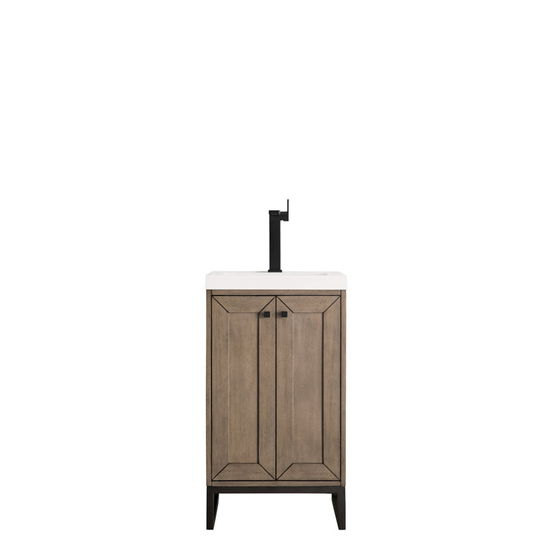 Chianti 20'' W Single Vanity, Glossy White, Matte Black