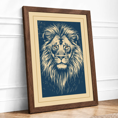 Noble Lion Japandi - Framed Print