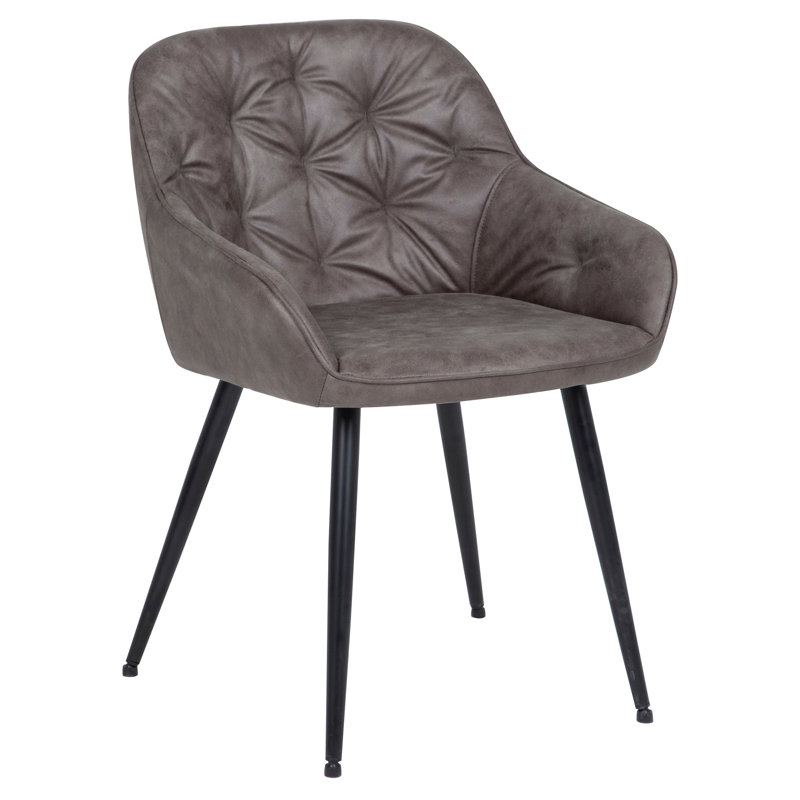 Fauteuil capitonné Pederson gris foncé