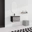 Meuble-lavabo mural 24 po avec lavabo en céramique et porte d'armoire à fermeture en douceur, ensemble KD