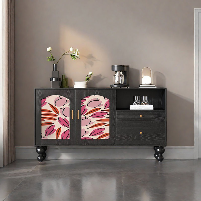 Buffet multifonctionnel 59,1 po, Noir