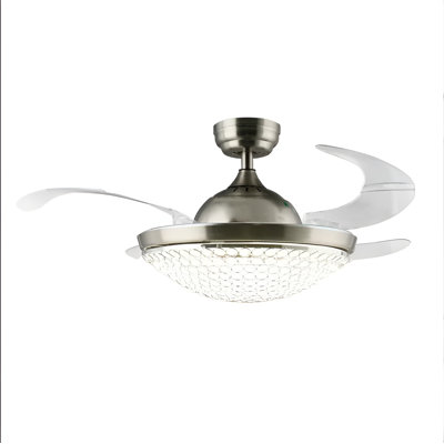 Estrid Antique 42 - Inch Ceiling Fan Retractable Blade Industrial with Remote