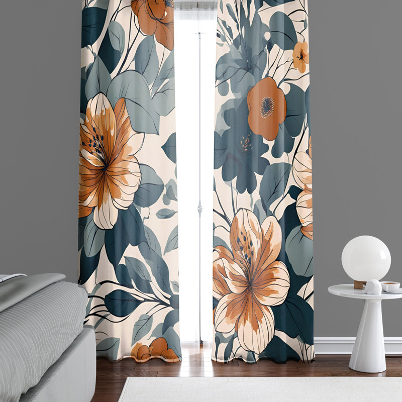 Paire de rideaux semi-transparents en polyester Efa, L 40 po x L 61 po
