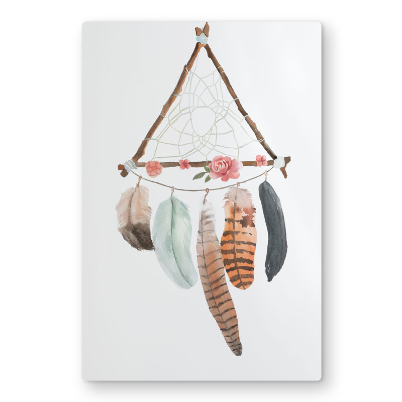Triangular Dream Catcher - Spiritual Metal Print for Home Decor
