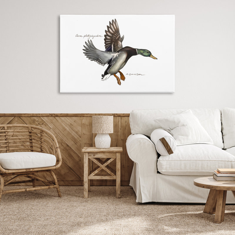 Canard colvert volant par Jadei, H 16 po x l 24 po x P 1,5 po