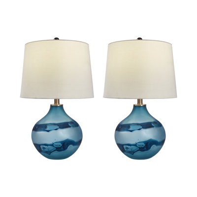 Rosecliff Heights Akash Glass Table Lamp & Reviews | Wayfair