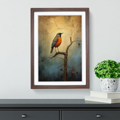 Robin Bird Modern - Framed Print