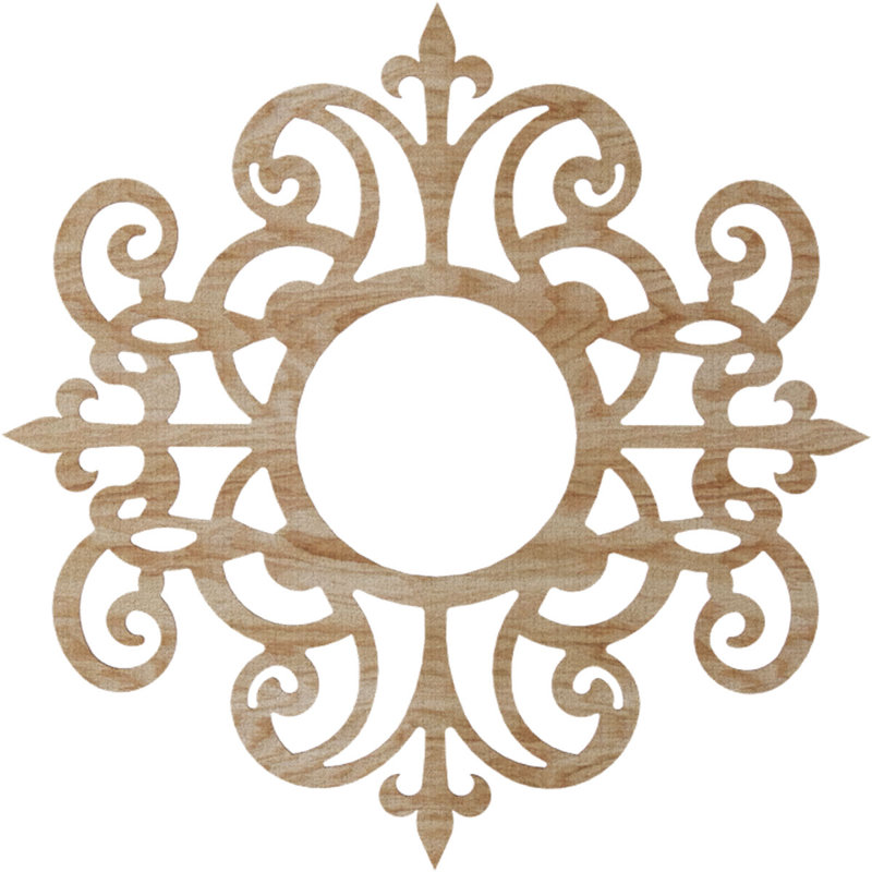 Médaillon de plafond en bois de bouleau Dijon 32 po x P 10 3/8 po x T 1/4 po, Chêne rouge, H 28 po x l 28 po x P 0,25 po