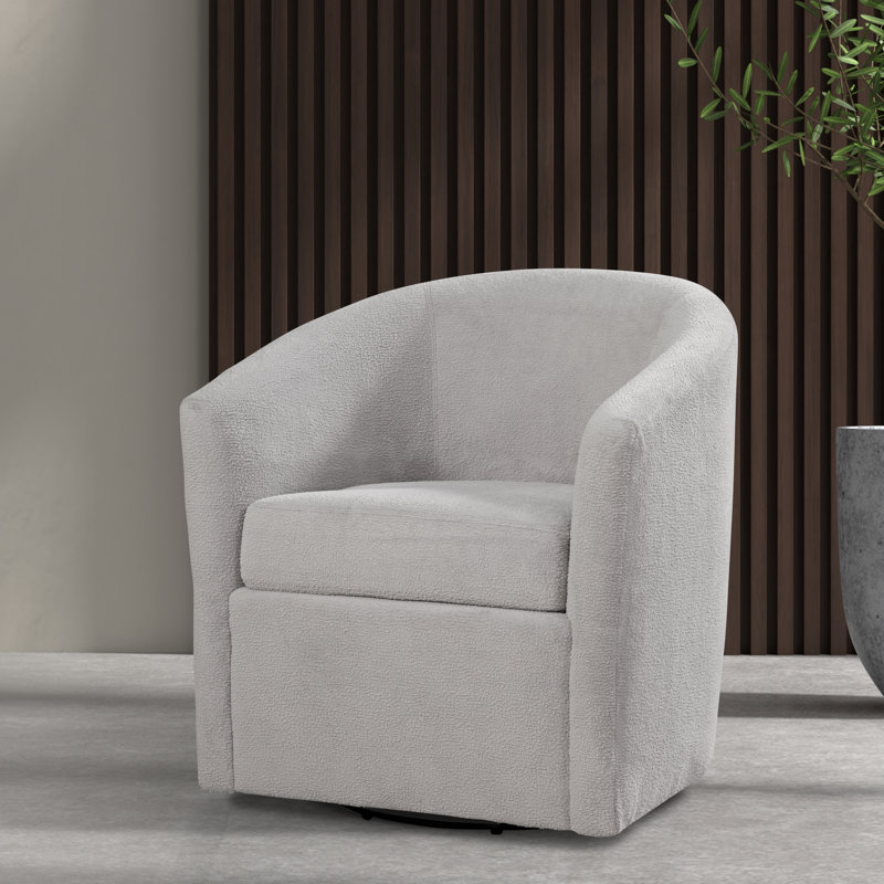 Fauteuil d'appoint rotatif Odessa, Polyester gris clair