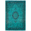 Overdyed Hand-Knotted Wool Modern-Contemporary Green Area Rug 4' 7" x 6' 10"