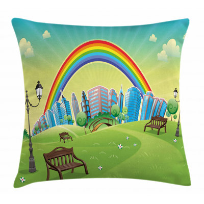Kids Nursery Park Bench Hills Indoor  Outdoor 28 Throw Pillow Cover