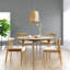 Charmain Oak Round Solid Wood Base Dining Table-2102978115
