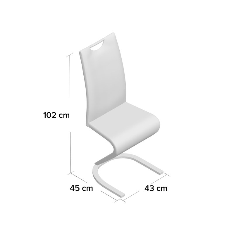 Hamblen 48cm H Upholstered Cantilever Chair, Black