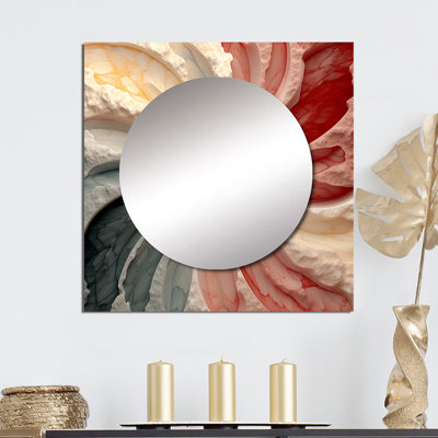 Mid-Century New Balance Abstract Geometrics IV - Midcentury Square Mirror For Wall Art Decor