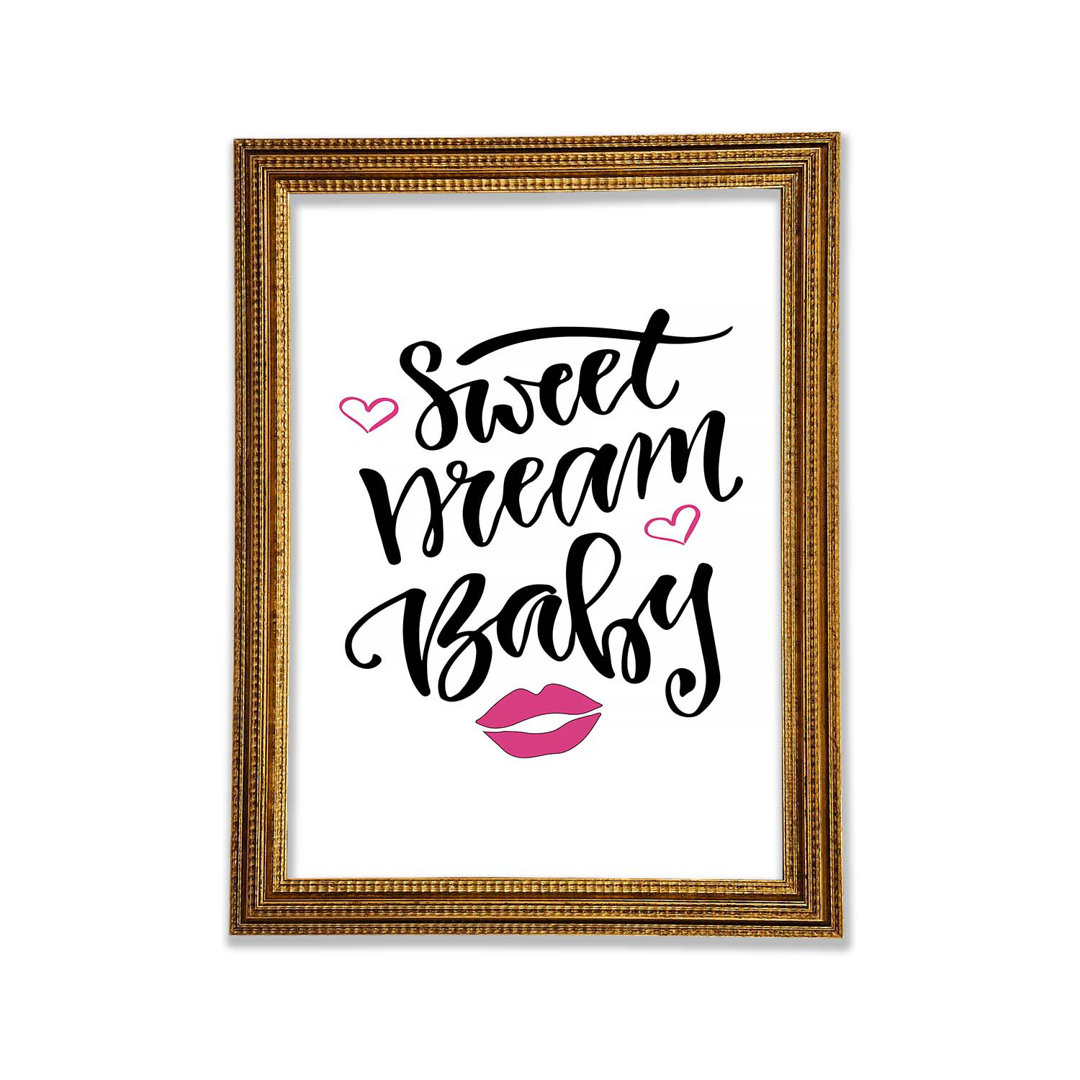 Sweet Dreams Baby 2 - Einzelner Bilderrahmen Typografie