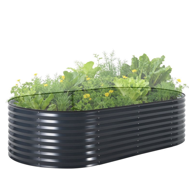 6x3x1 FT Galvanized Steel Raised Garden Bed Kit with Durable Zippered PVC Cover Thick Reinforced Steel Outdoor for Vegetables Herbs Flowers,Green