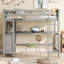 Lit mezzanine simple avec tiroirs et bureau - Spacieux Durable, gris (aucun sommier requis)-182295299-182295308