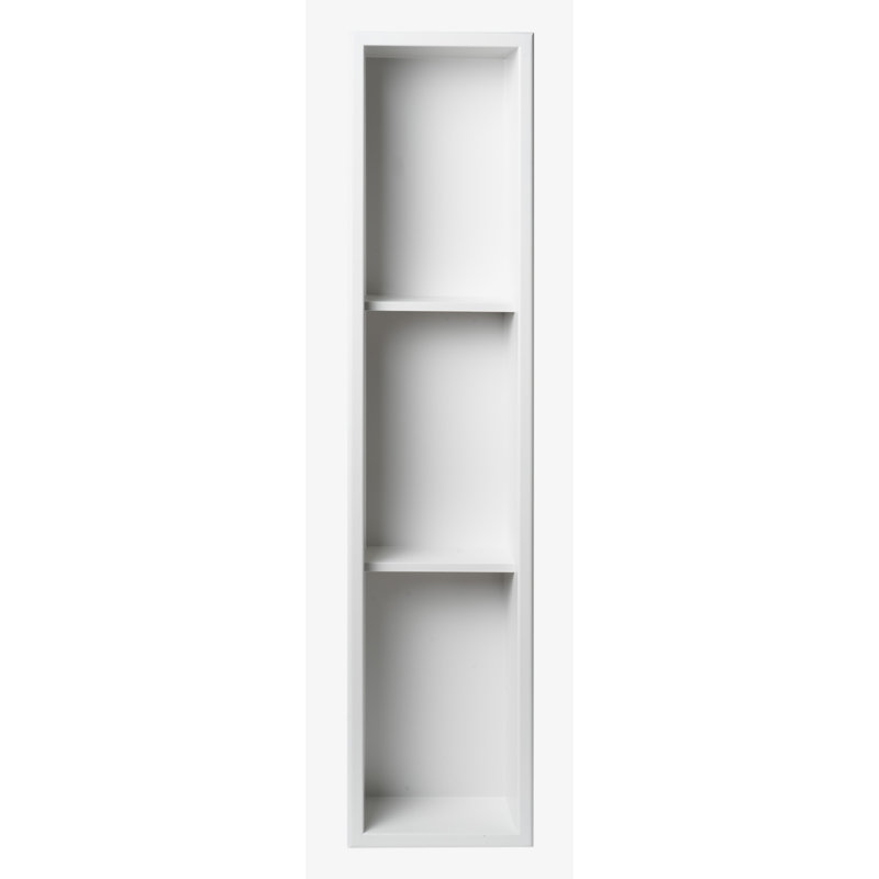 Adhesive Stainless Steel Shower Shelf, White Matte