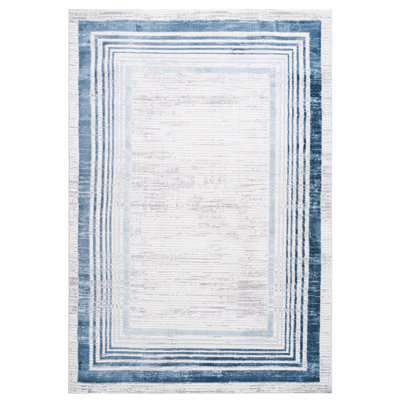 Tapis tissé et tissé en bleu 8X10