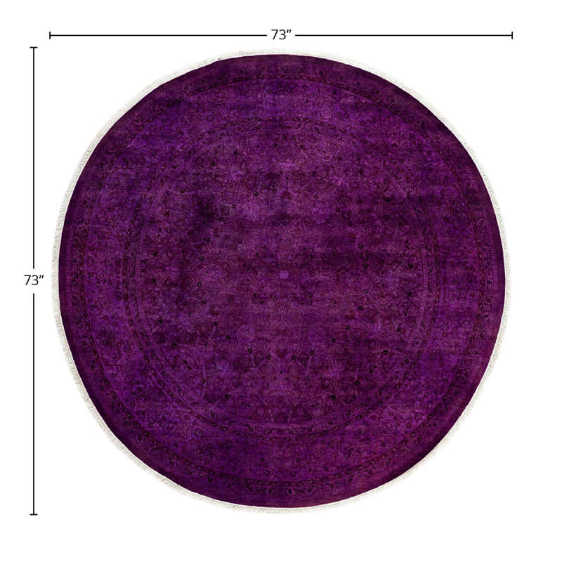 Overyed One-of-a-Kind Round 6'1" X 6'1" Hand Knotted Area Rug