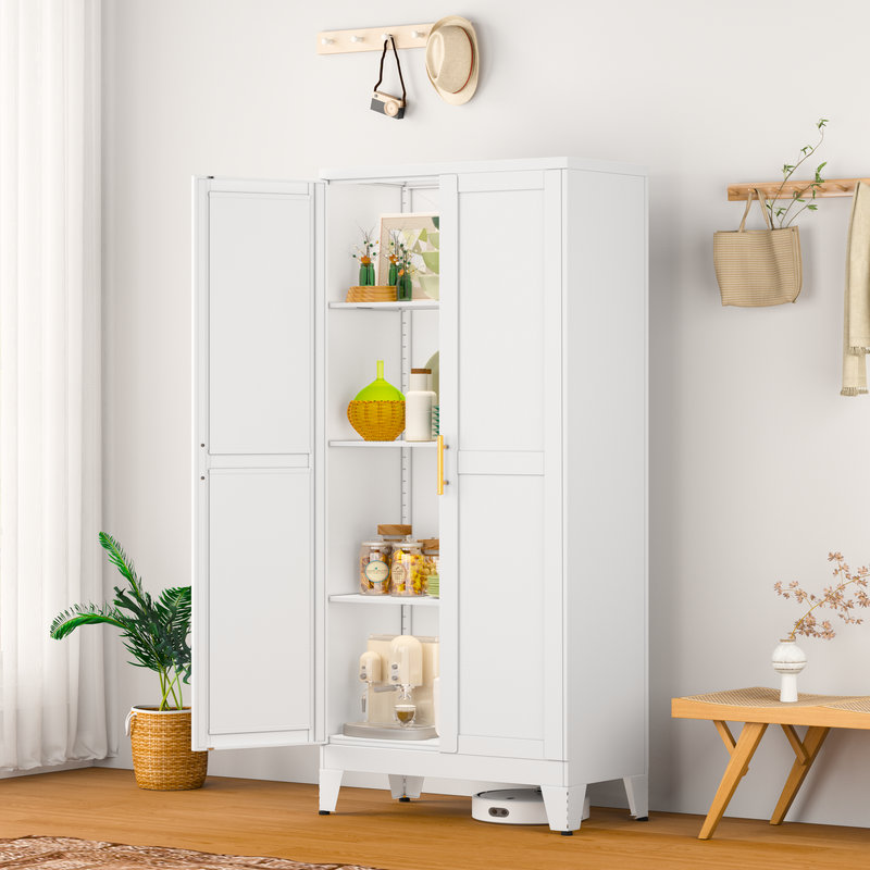 Meuble de cuisine Jalian avec 2 portes et 3 tablettes Mercer41, Blanc