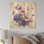 Bouquet de coquelicots bleu et mauve II - coquelicots sur bois