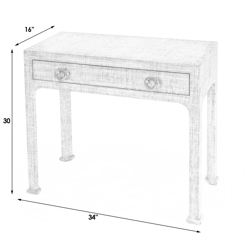 Chatham Raffia Console Table, Charcoal