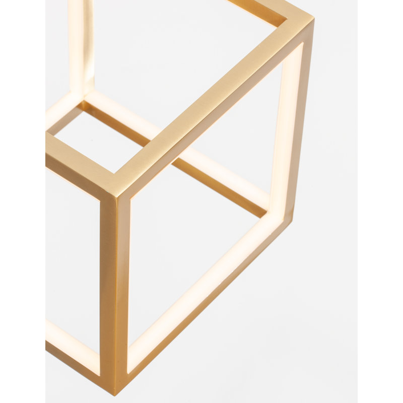 1 - Light LED Square/Rectangle Pendant, Gold