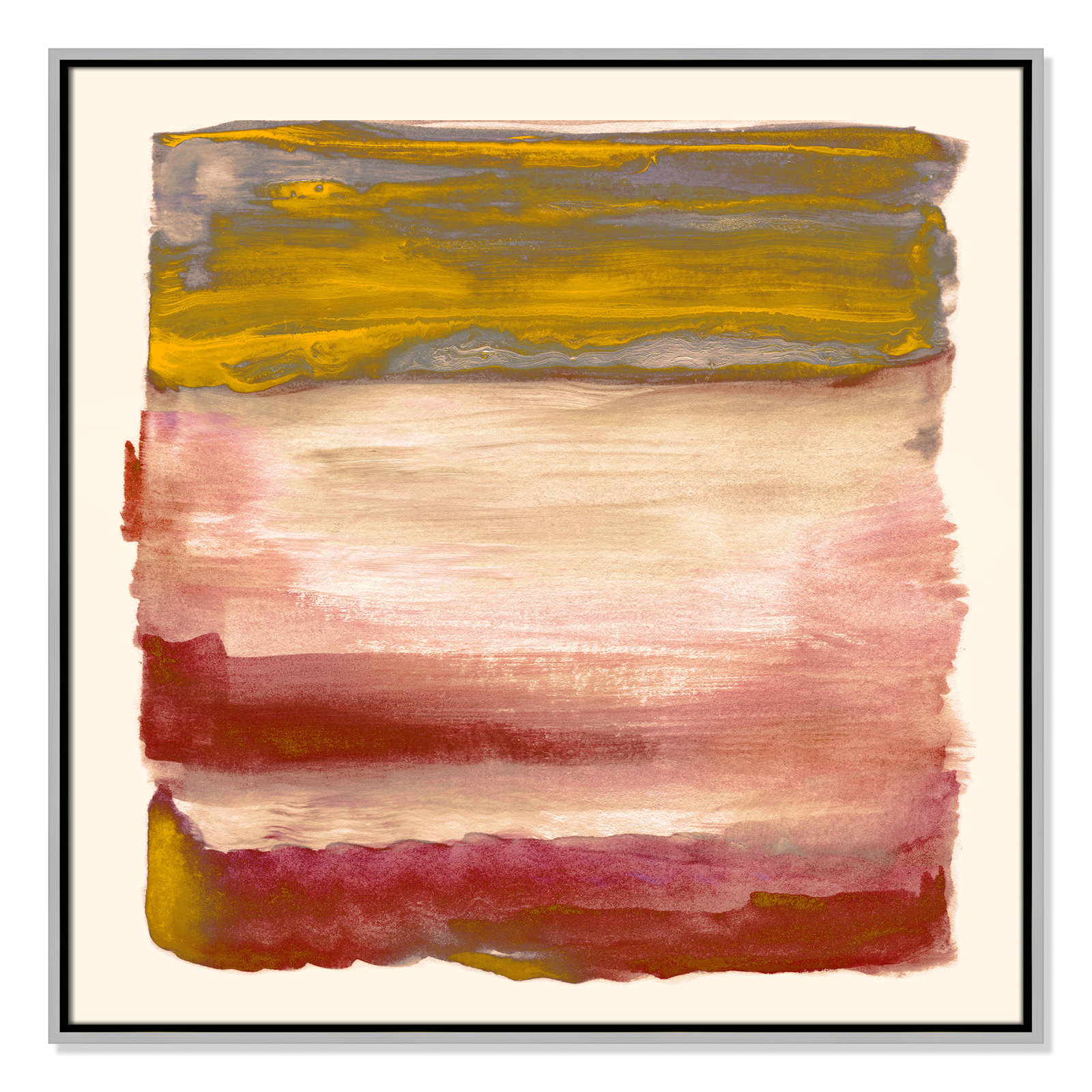 Sky Collection "Yellow Sky I" Print by Nan, Silver, 31.5" H x 31.5" W