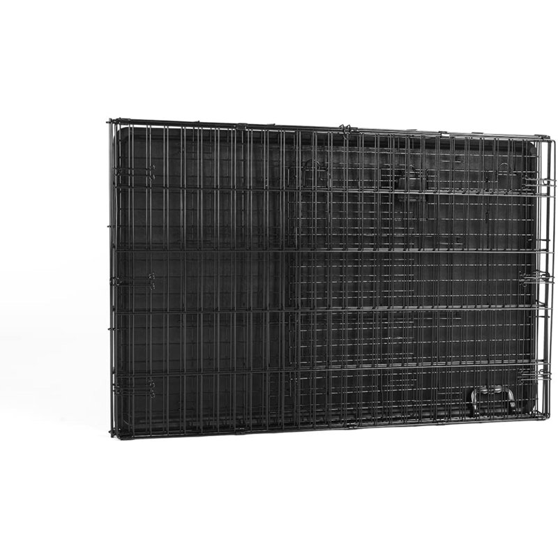 Durable, Foldable Metal Wire Dog Crate With Tray, Single Door