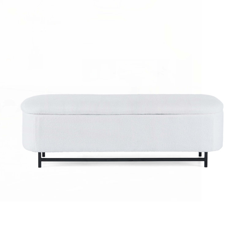 Repose-pieds avec banc de rangement rembourré Boucle