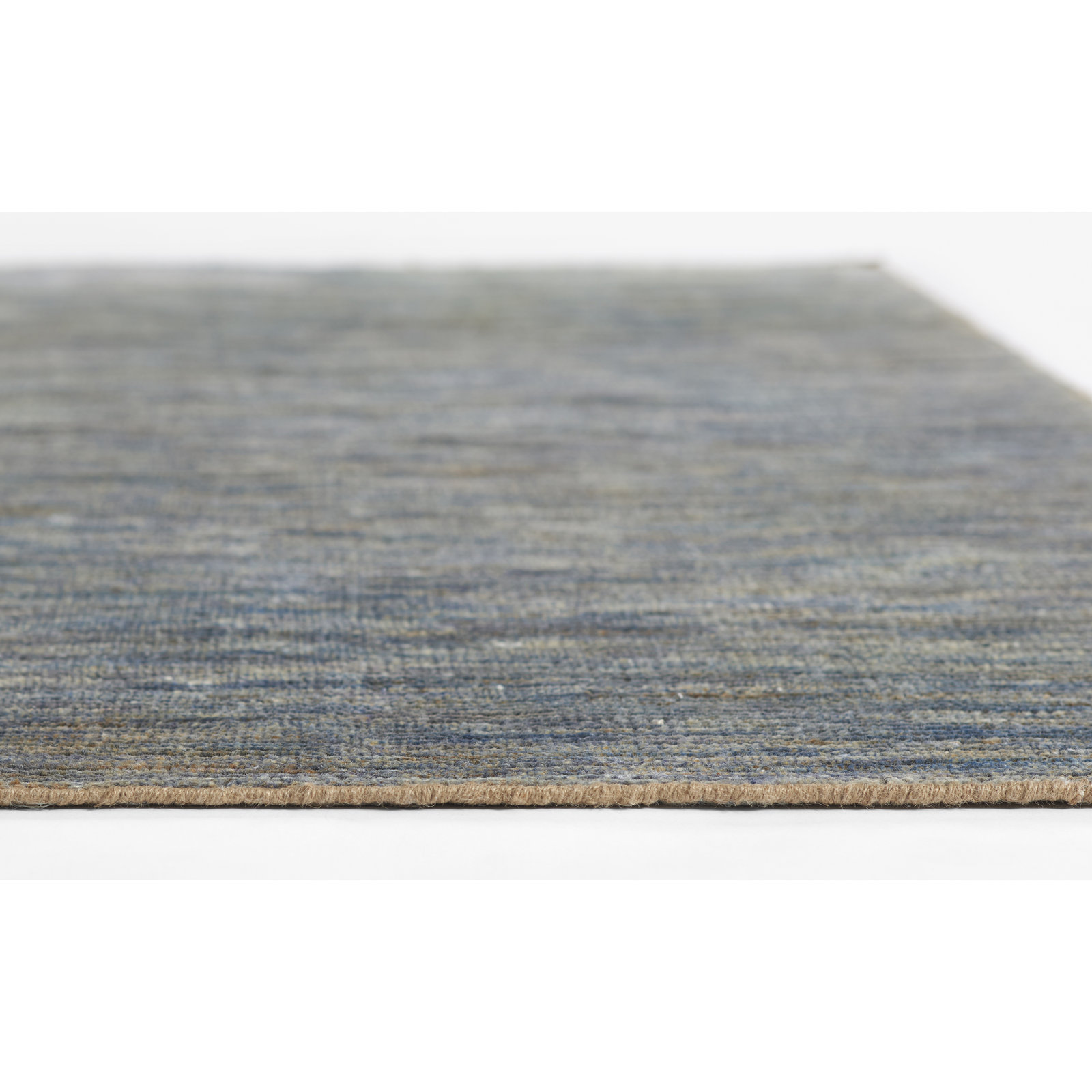 Cecily Blue Hand-Knotted Abstract Cotton Rug, Rectangle 2' x 3'