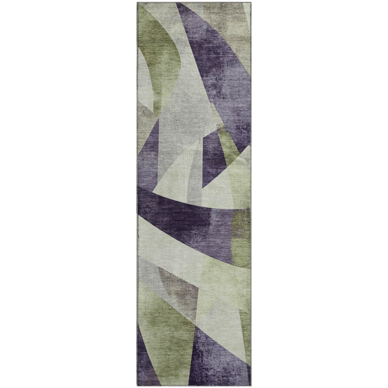 Premium Machine Washable Bitteridge AMF1836 Swirls Rug, Runner 2'3" x 7'6"