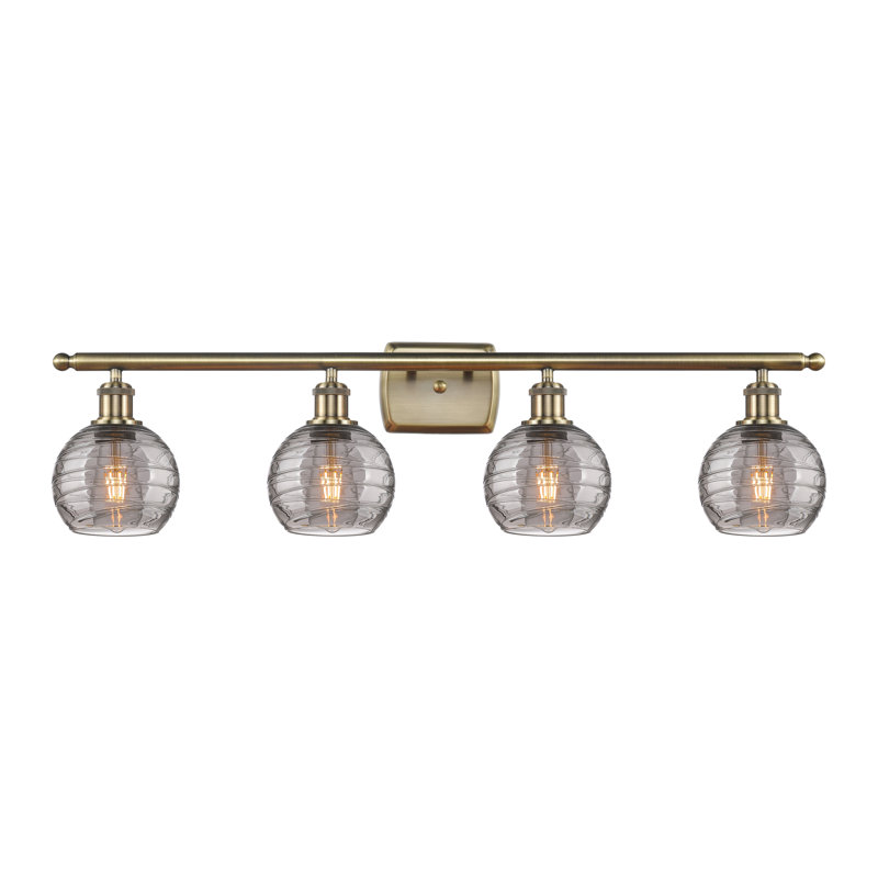 Éclairage de salle de bain à intensité variable 4 lumières Ballston, Laiton antique