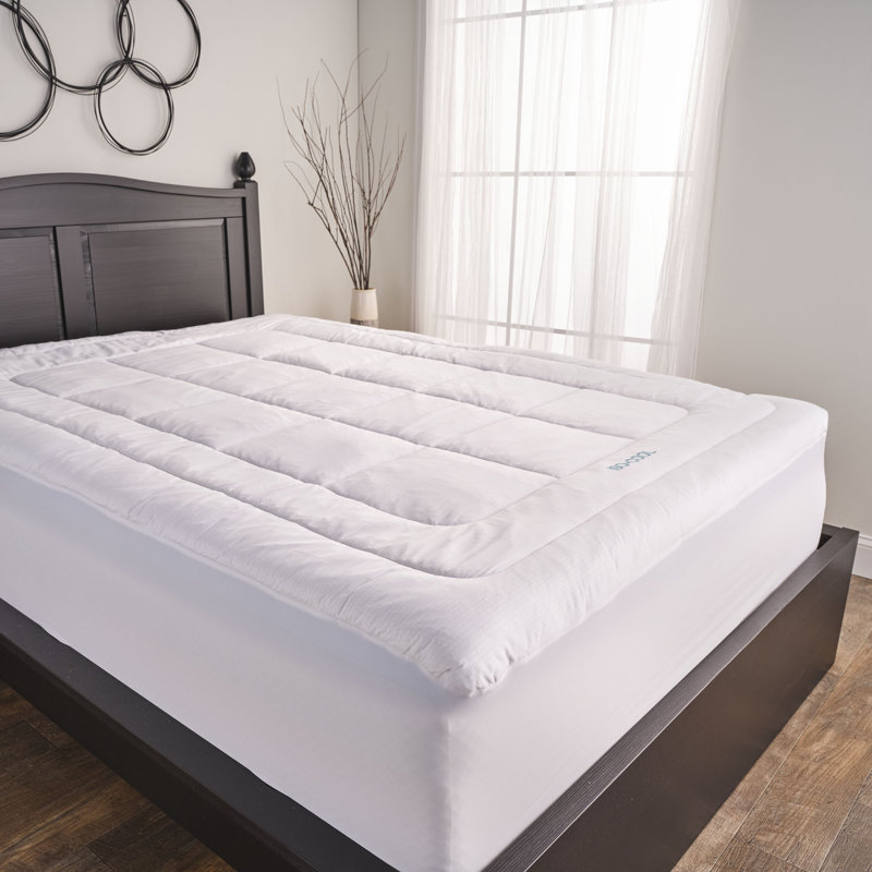 Surmatelas en mousse sereine 3 po ISOCOOL, très grand, Blanc, Très grand lit