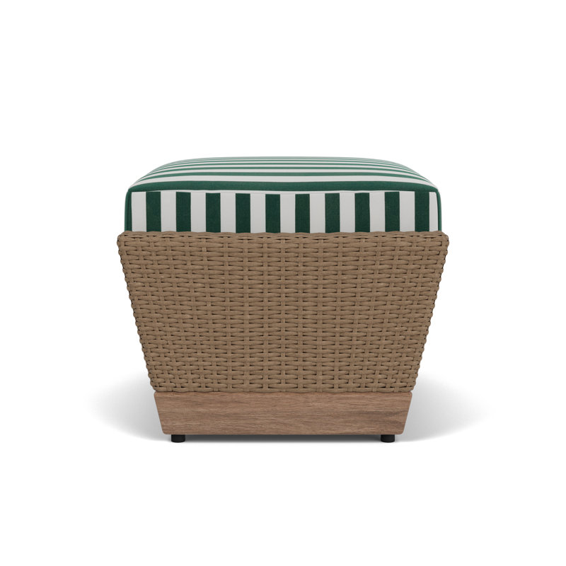 Charisma Rectangle Outdoor Ottoman Patio Ottoman, Safari/White Stripe