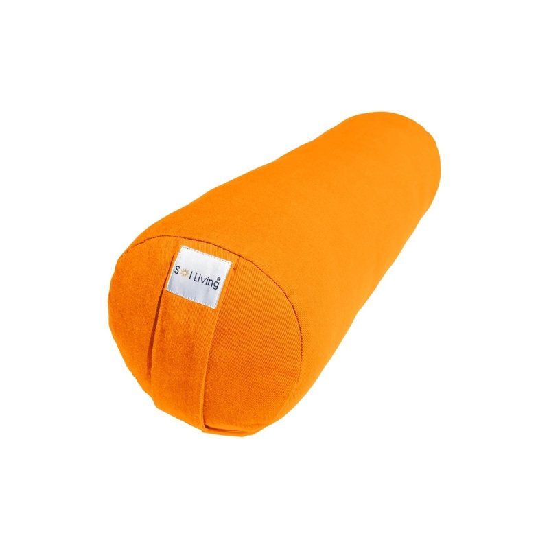 Orange Cotton Cylindrical Yoga Bolster Pillow for Kids
