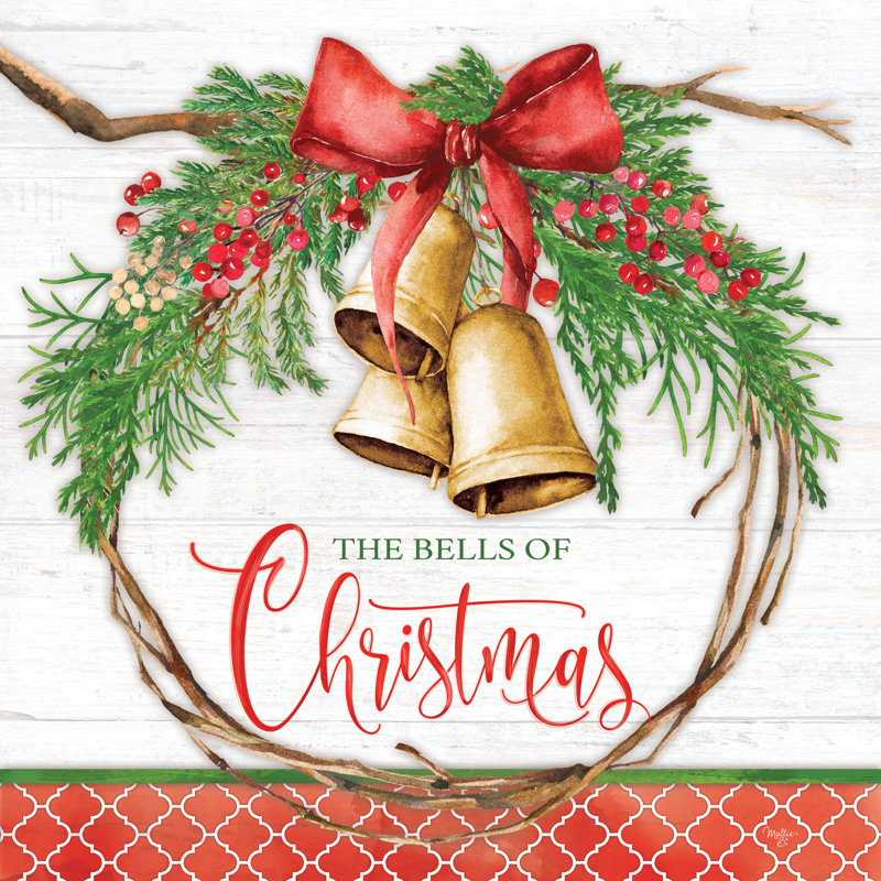 Les cloches de Noël,  H 12 po x l 12 po, Non, Toile tendue