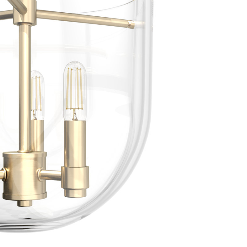 Alturas Gold Clear Glass Modern Semi-Flush Mount Light