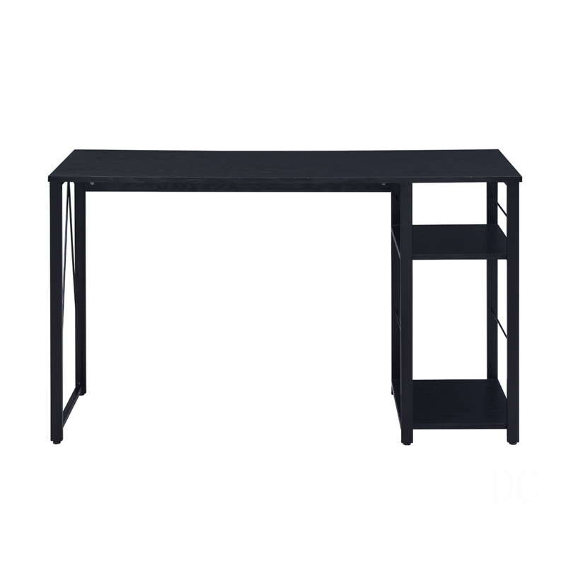 Bureau d'écriture rectangulaire avec tablette à 2 niveaux, Noir