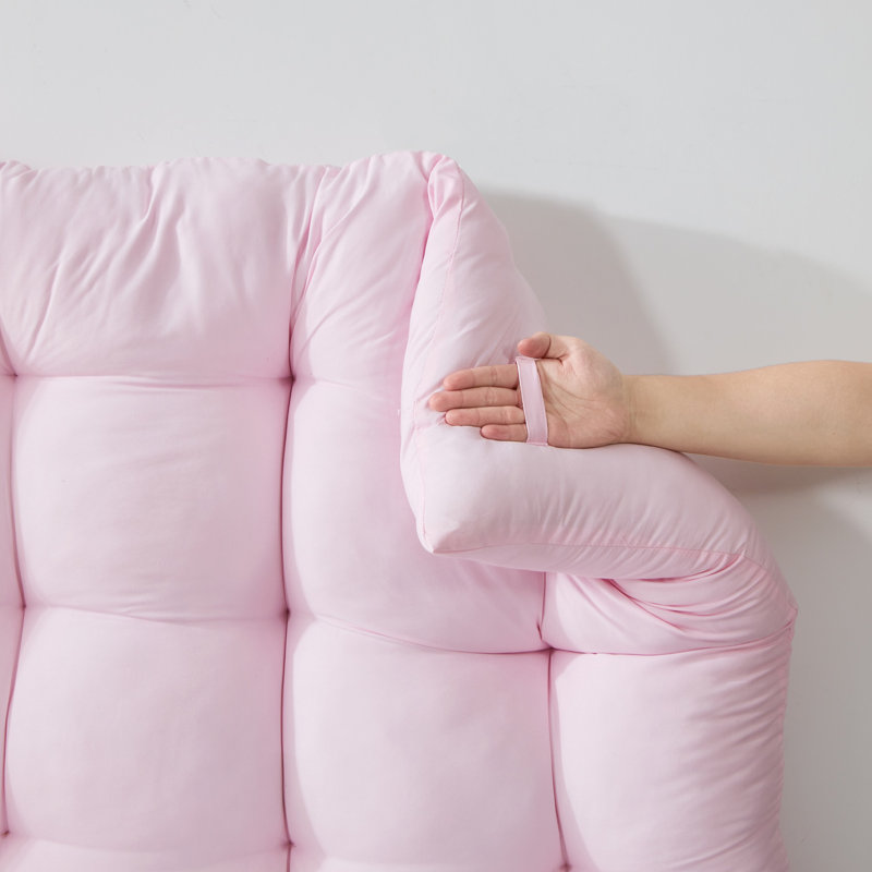 Rainha - Coussin de dossier capitonné Puffy, Crème rose